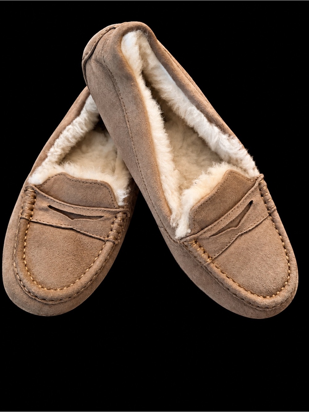 UGG Men's Classic Suede Shearling-Lined Loafers in Tan